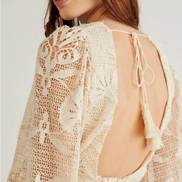 Free People Jen's Pirate Booty Reflection Lapis Mini Dress Bohemian Wedding - Picture 4 of 11